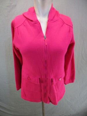 Columbia Size L Womens Cotton Blend Full Zip Fleece Lined Athletic Jacket 119