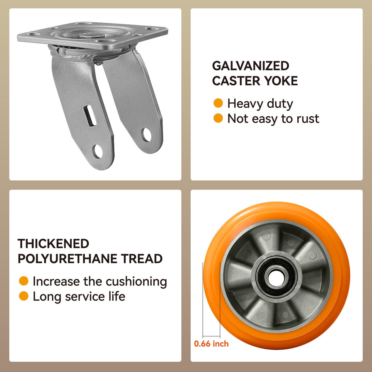 Humagineer 5x2 Caster Wheels Heavy Duty - Industrial Grade Casters With - View #3
