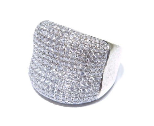 10k White Gold Prong Set 5.00ct Clean Round Cut White Diamond Prong Set Ring - Picture 2 of 7