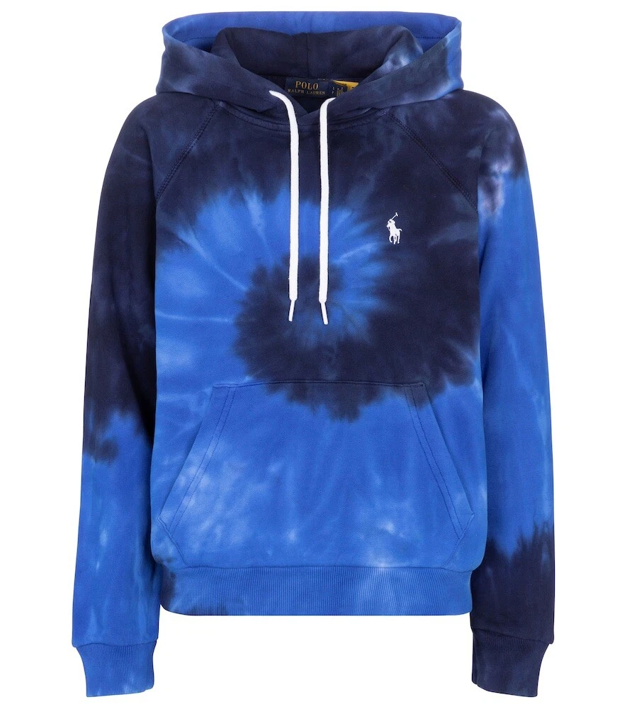 Polo Ralph Lauren Blue Tie Dye Women s Spa Terry Fleece Hoodie