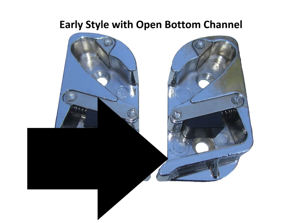 Golpes de jamba de puerta GM 1949-1956 con tornillos. Cromado estilo temprano Foto 3 de 4
