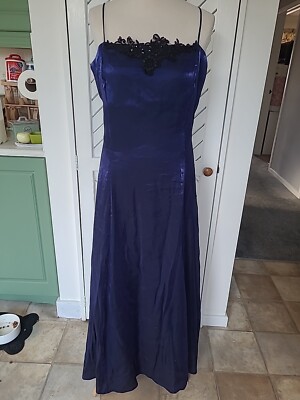 Wallis Size 16, Midnight Blue Maxi Dress, Spaghetti Straps UK