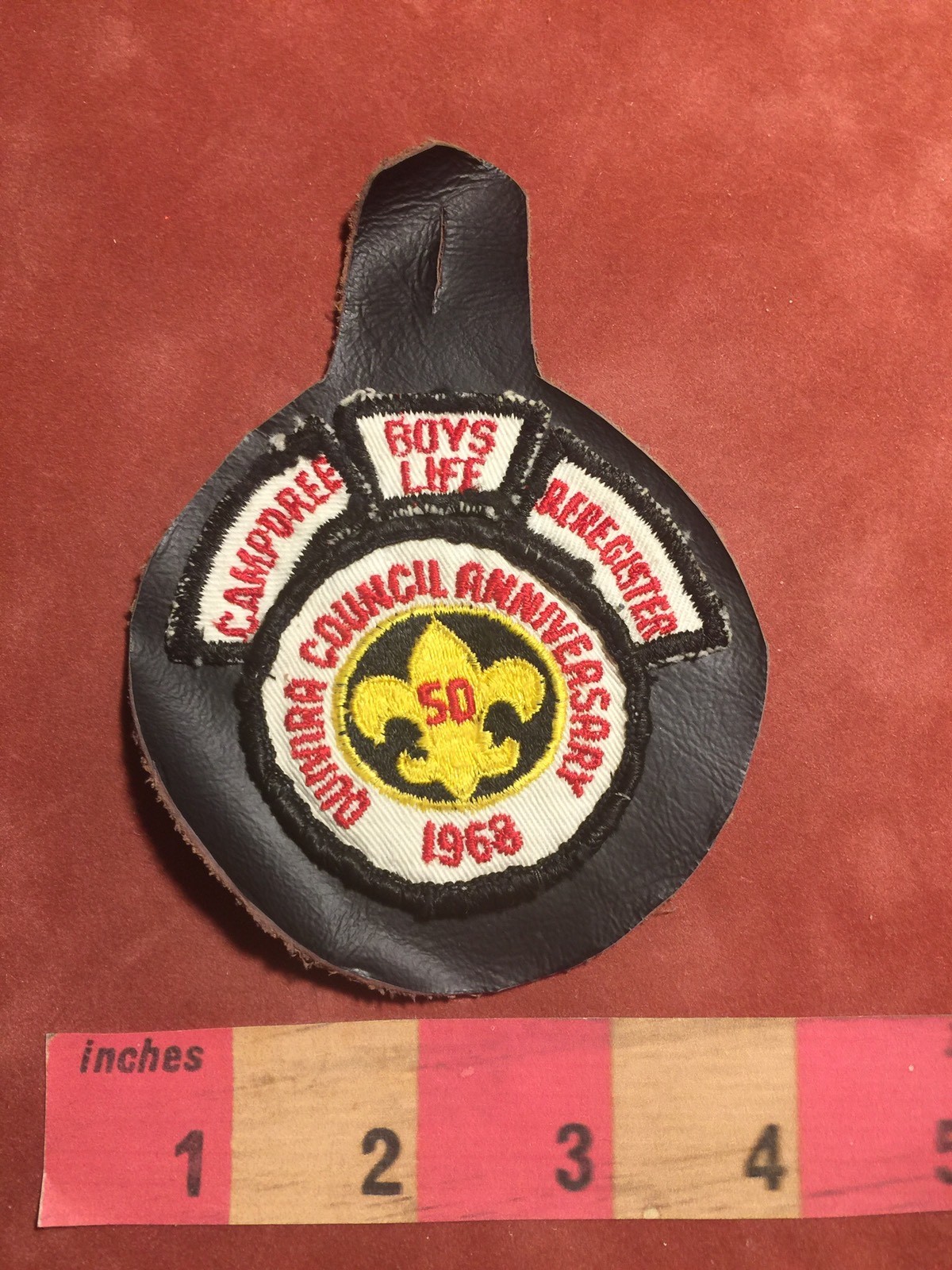 Vtg 1968 QUIVIRA COUNCIL Boy Scout Patch Boys Life Reregister Camporee