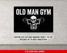 Old Man Gym Banner - Fitness Wall Art Decor