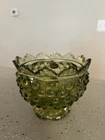 Vtg Colonial Green Glass Fenton Hobnail Taper Pillar Multi Size Candle Holder