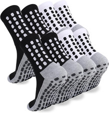 Men'S Soccer Socks, Grip Pads, Non-Slip, 2/4/6 Pairs, Football/Baseball