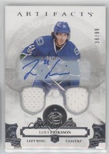 2017-18 Upper Deck Artifacts Silver Materials 38/99 Loui Eriksson #96 Auto 19ed