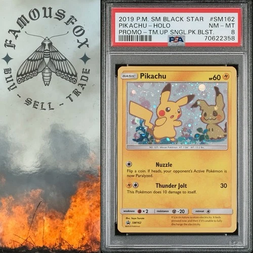 PSA 8 NM-MT 2019 Pokémon Sun & Moon Team Up Pikachu Promo SM162 Pokemon
