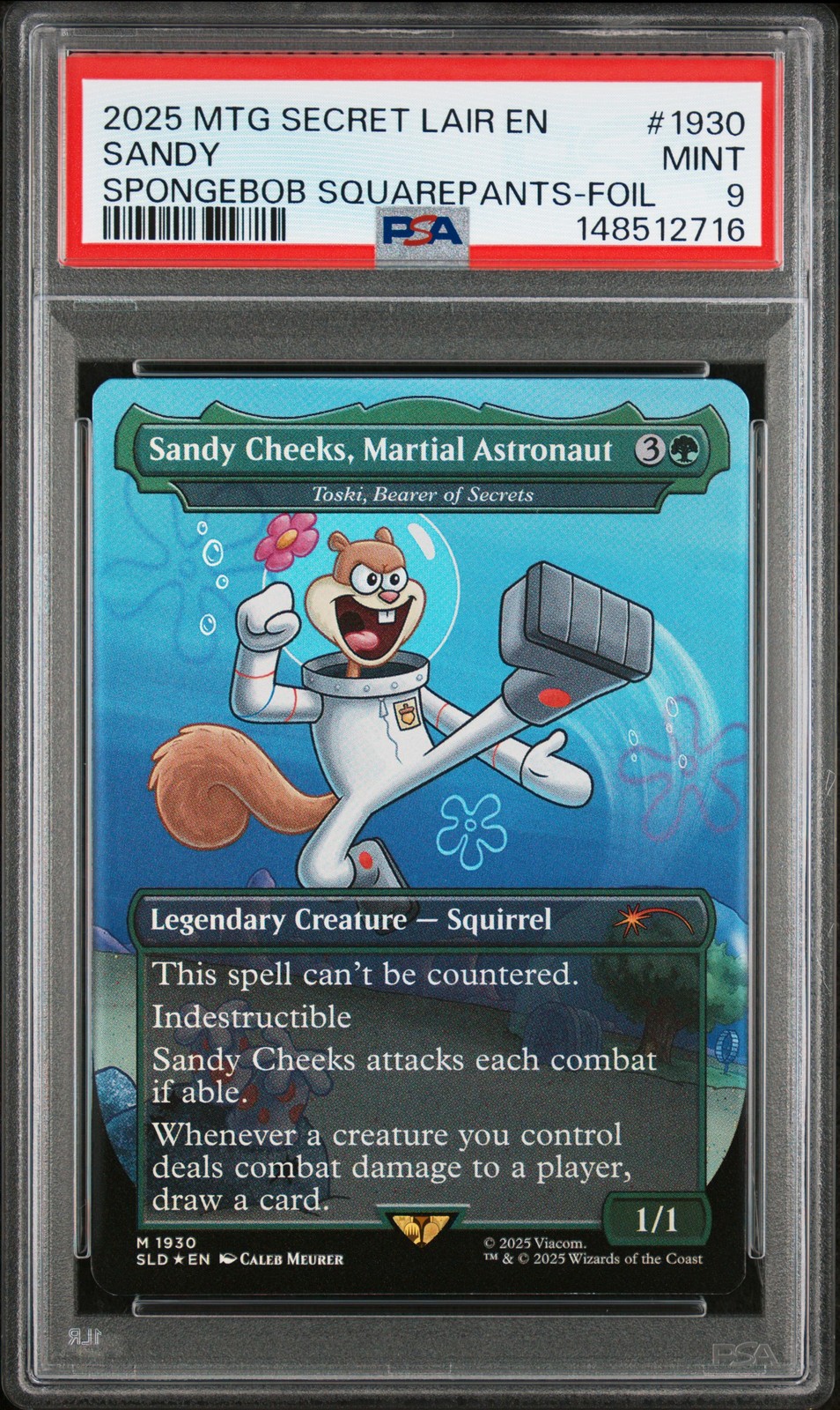 2025 MTG SECRET LAIR DROP #1930 SANDY CHEEKS, MARTIAL ASTRONAUT PSA 9