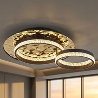 Deckenlampe Deckenleuchte Esszimmerlampe Ringe Gold KüChenlampe Led L 50,5 Cm