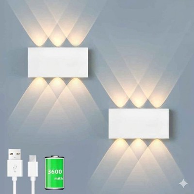2 Pcs LED Magnetic Wall Sconce Lights,RGB 3600mah Wireless Bedside Wall Light