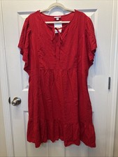 women’s Plus Size 2X Red Baby Doll Dress By Knox Rose NWT