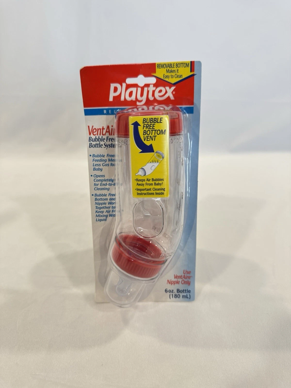 Playtex VentAire Bubble Free Bottle System Baby Bottle 6oz Vintage 1999