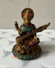 Ídolo De Latón Saraswati, Diosa De Artes Música Y Conocimiento