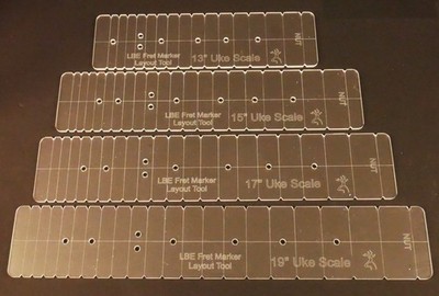 Ukulele Mandolin Banjo Acrylic Fret Layout Ruler with Notched Edges Luthier Tool