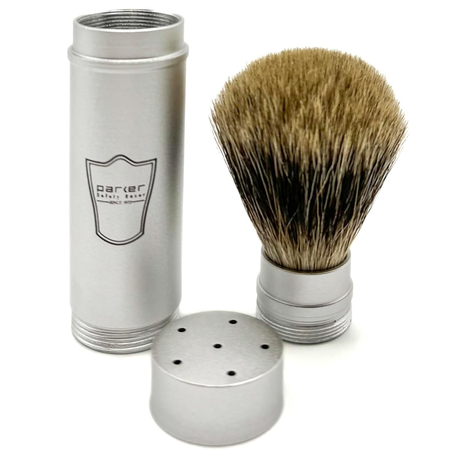 Parker Full Size Travel Shaving Brush with Pure Badger Brist