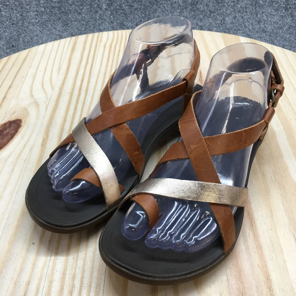 OluKai Sandals Womens 7 Upena Strappy Brown Leather Casual Buckle Slingback - Image 3 of 4