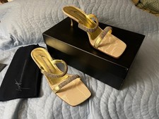 NIB Vintage Guiseppe Zanotti Rhinestone Kitten Heel Sandal Handmade Size 8M
