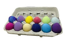 One Dozen Assorted Paper Mache and Wooden Easter Eggs Decorated