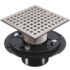 4 Inch Shower Floor Drain with Flange Square Shower Drain with Hair Strainer...
