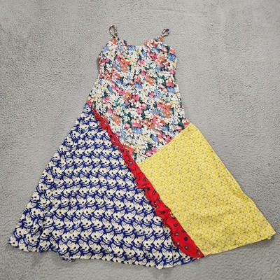 Anthropology 52 Of 52 Dress Womens Small Floral Colloquial Bias Patchwork A Line