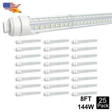 25 Pack F96T12 HO Led Replacement Tubes 8Ft 144W R17D 2-Pin 8 Ft Led Bulbs 6500K