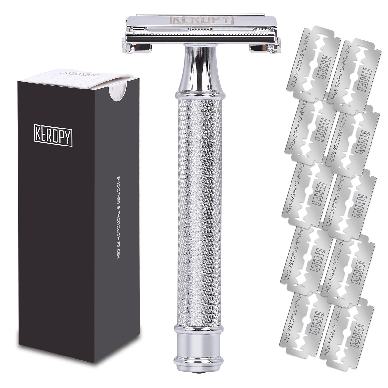 For Men, Premium Stainless Steel Butterfly Open Comb De Razor, W...