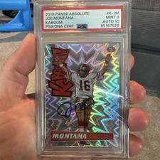 2019 Panini Absolute - Kaboom! Joe Montana #K-26 Dual Grade 9/10 Auto