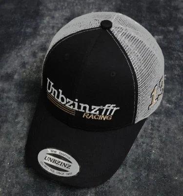 UNBZINZ Racing Trucker Black/Grey Mesh Snapback  Y2K Retro Streetwear Cap [NEW] - Image 1 of 4