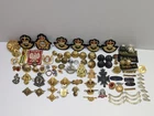 Estate WW2 WW1 & Other Military Pin  Memorabilia Cap Badge Lot Junk Drawer Mixed
