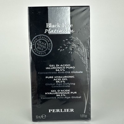 Perlier Black Rice Platinum Pure Hyaluronic Ac Gel 94.5% 50mL / 1.6 Oz. SEALED