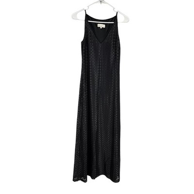 Vintage Parallel Vneck Slip Maxi Black Dress 90s Lace Long Witchy 2 Formal Boho