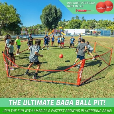 GoSports Gagagon Portable Gaga Ball Pit  Indoor/Outdoor 15ft Game Set with Balls