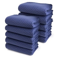 10 Moving Blankets Furniture Pads - Deluxe Pro - Royal Blue 80" x 72"