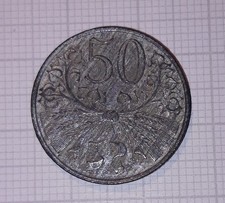 Nebengebiete Drittes Reich Protektorat Böhmen und Mähren 50 Heller 1944