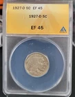 1927 D BUFFALO NICKEL ANACS EF 45