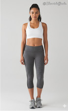 Lululemon Run Stuff Your Bra White  Free Runner Crop Grey Leggings Bundle Lot 4
