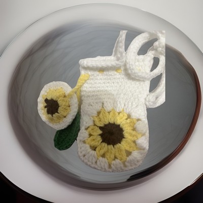 Crochet Sunflower Crossbody Bag, Cute Crochet Phone Bag