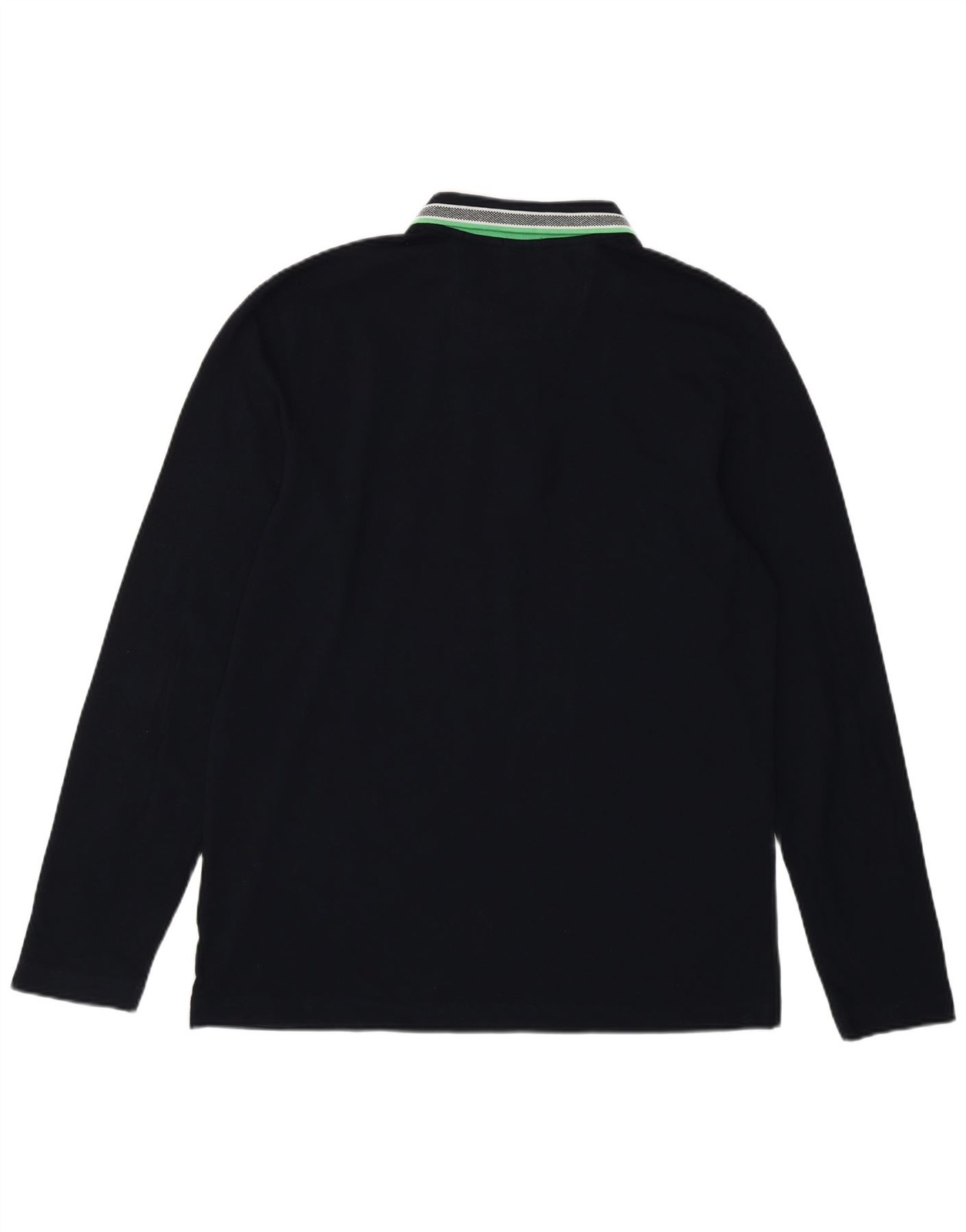 Hugo Boss Mens Long Sleeve Regular Fit Polo Shirt Large Navy Blue Cotton CS06 thumbnail 2