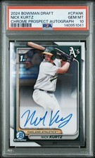 2024 Bowman Draft Chrome Prospect Auto #CPANK NICK KURTZ PSA 10 Athletics