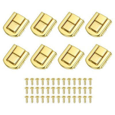 Toggle Catch Lock 1'' x 0.8'', 8 Pack Metal Rectangle Hasp Latch, Gold