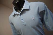Travis Mathew Golf Polo Dark Blue Pima Poly Stretch Golf Shirt Mens Size Large