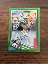 2025 Panini Score Football Jalen Coker Auto Green Parallel #74 Panthers NM