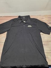 OAKLEY Mens Size Large XL Black Short Sleeve Collared Golf Shirt Racing Team