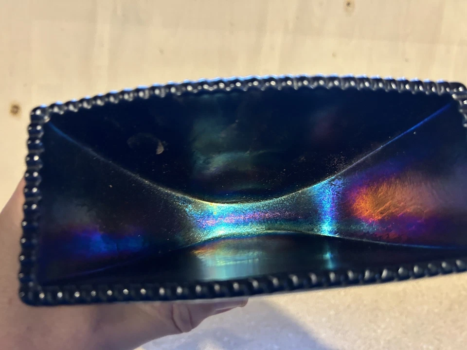 Jarrón vintage de vidrio de carnaval amatista Fenton Love-Birds Foto 4 de 4