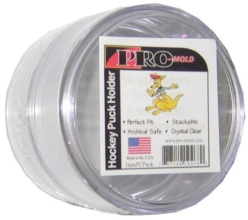 2-Pack Pro-Mold Round NHL Hockey Puck Holder Case w/ UV Protection Made In USA