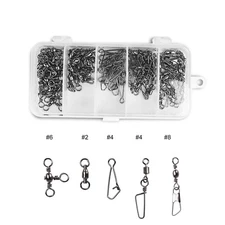 Dr.Fish Lot 50/200/300 Stainless Steel Fishing Tackle Split Rings Saltwater Box