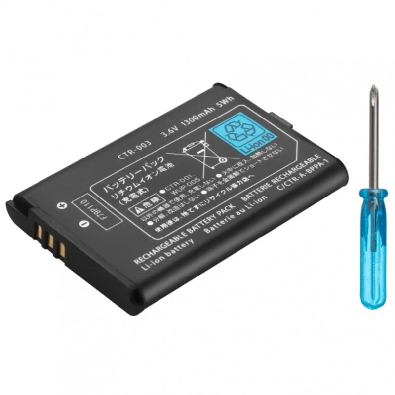 Bateria compatible para Nintendo 2DS 3DS Switch Pro controller 1300 mAh CTR-003
