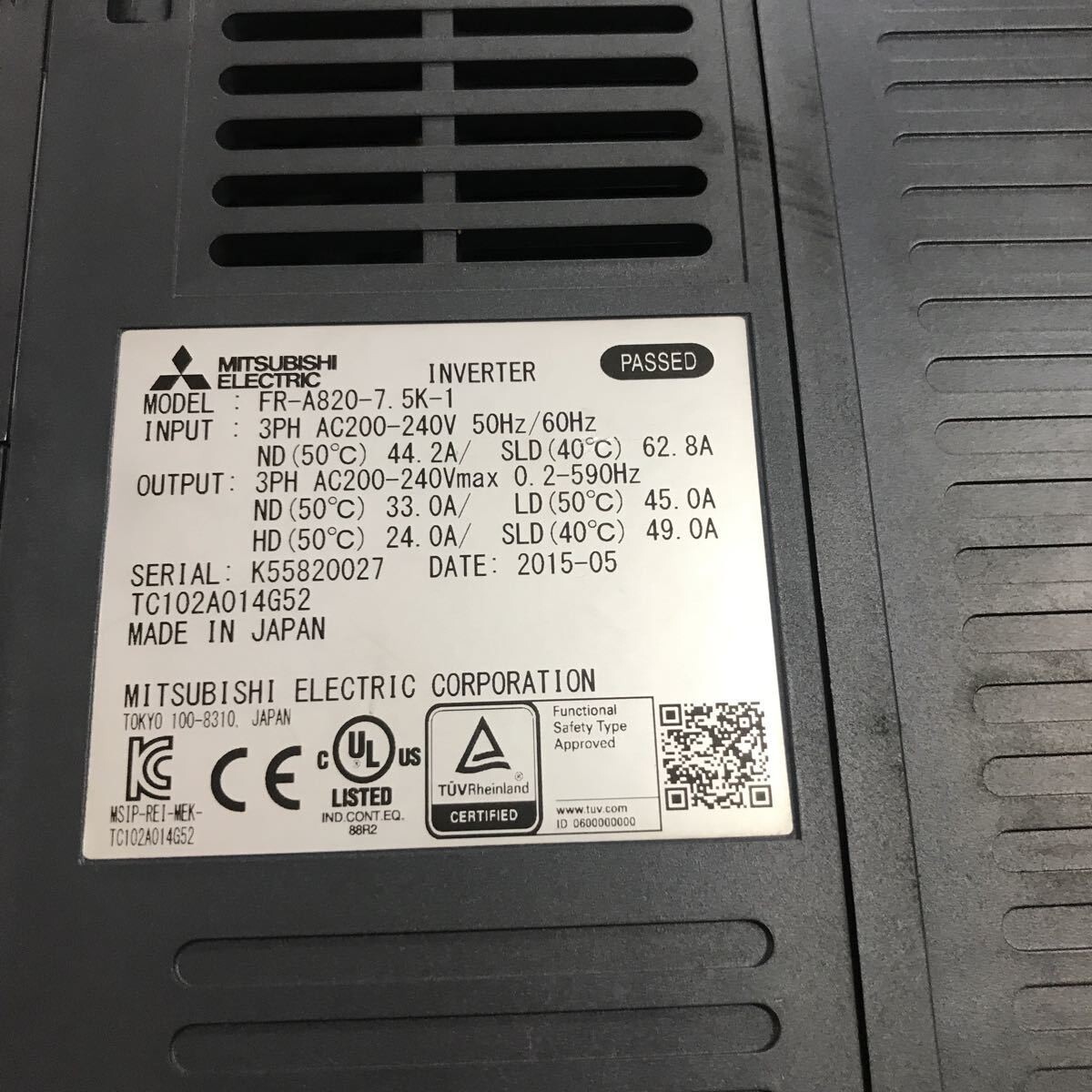 MITSUBISHI FR-A820-7.5K-1 Inverter Used Working tested 200V MITSUBISHI FR-A820-7.5K-1 Inverter Used Working tested 200V