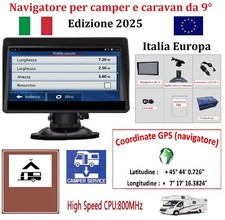 NAVIGATORE 9° GPS CAMPER CARAVAN  MAPPE 48 PAESI + MAROCCO CAMPEGGI COORDINAT
